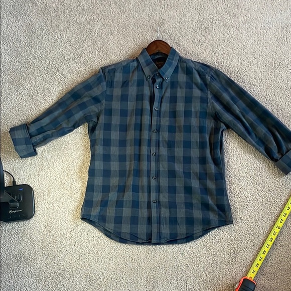 Zara Blue and Black Casual Button Down Shirt - Picture 1 of 5
